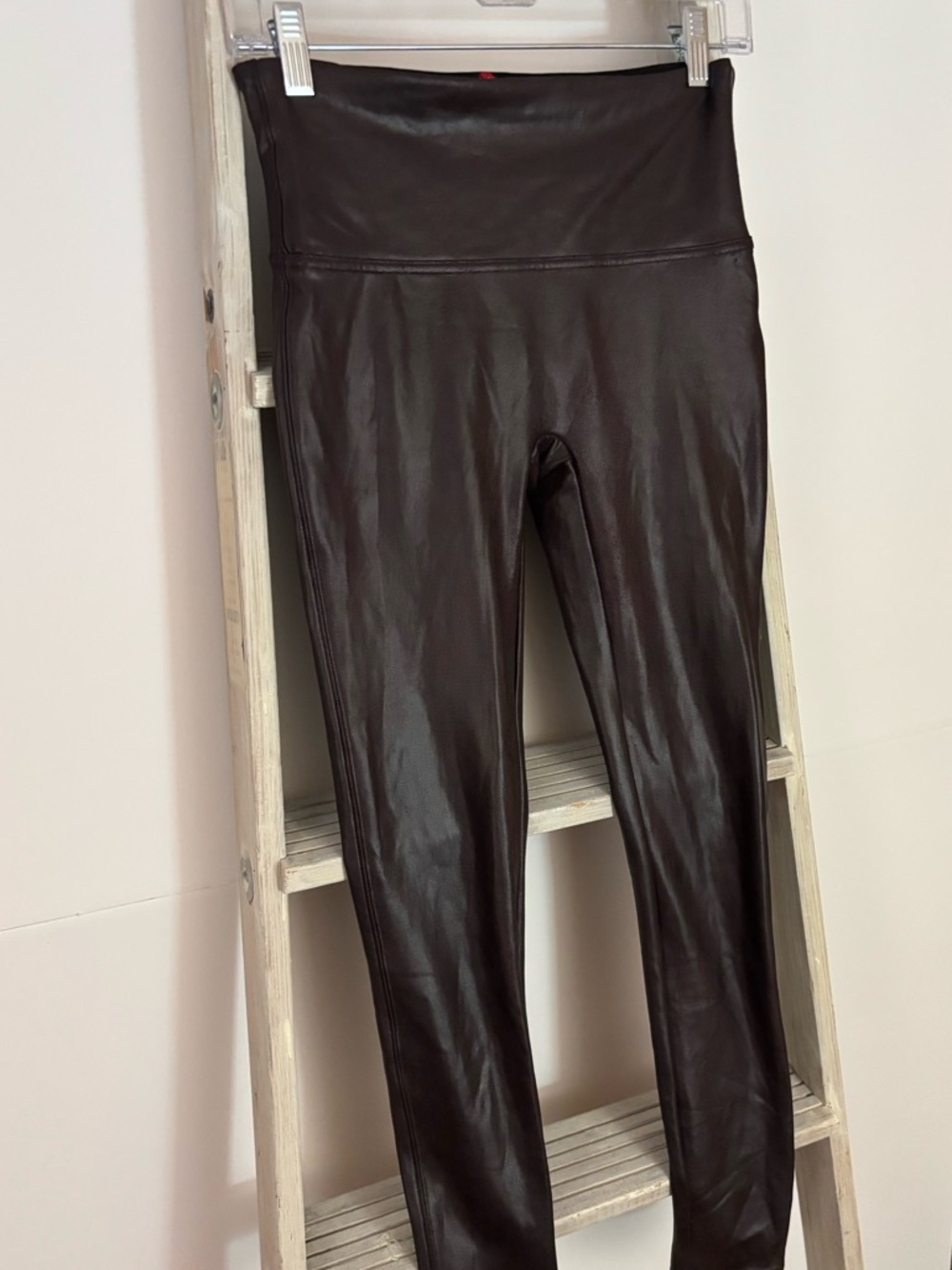 SPANX Faux Leather Leggings - Deep plumb/brown, athleisure, gym